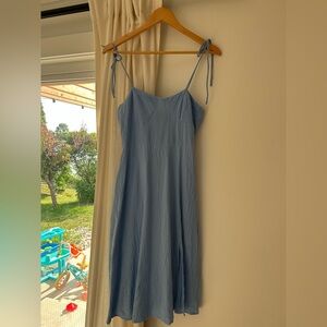 Cider Light Blue Spaghetti Tie dress